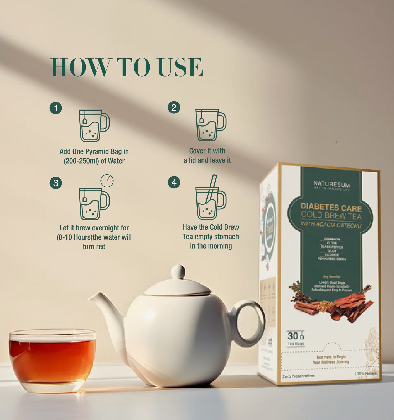 DIABETES CARE COLD BREW TEA WITH ACACIA CATECHU