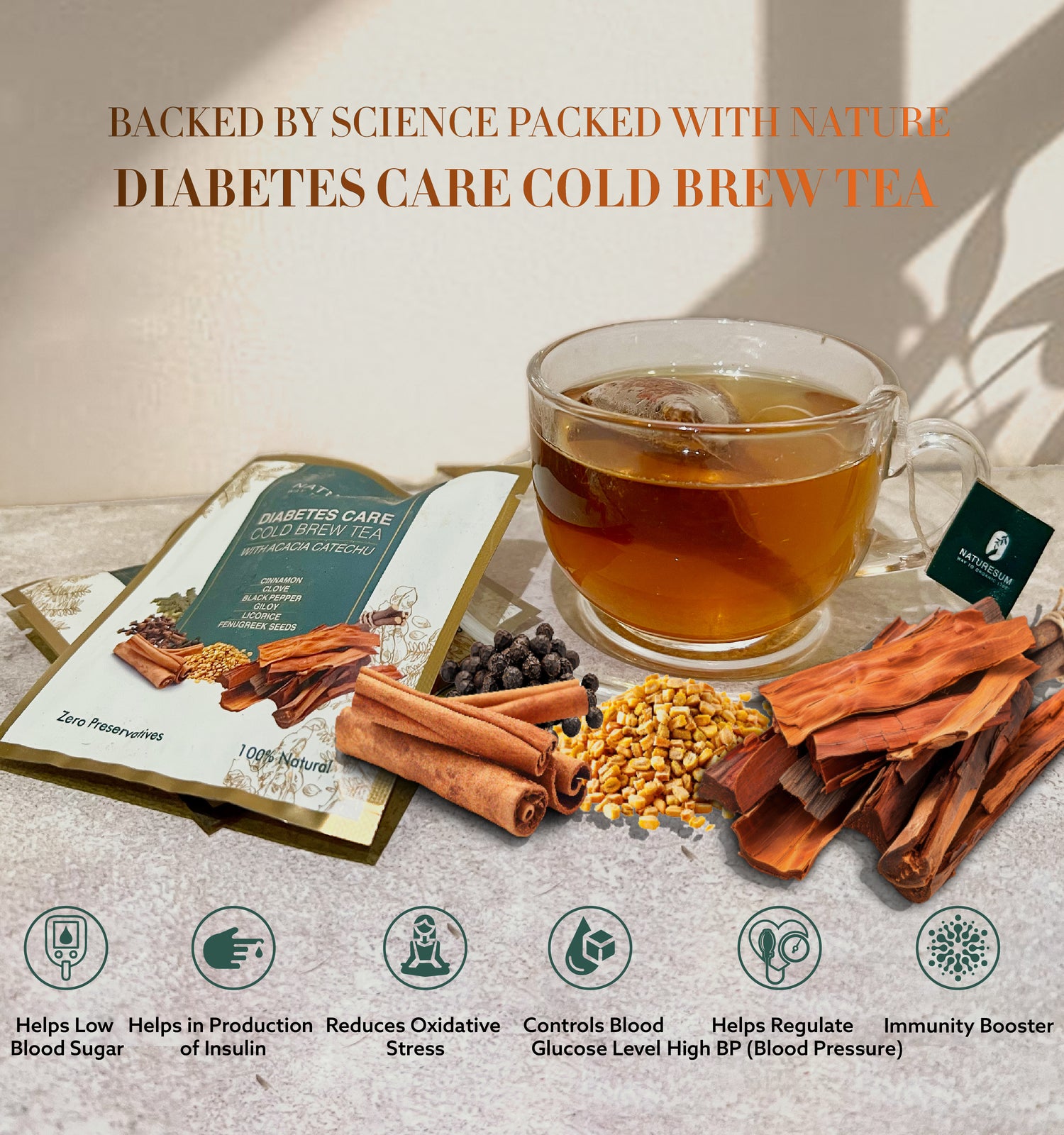 DIABETES CARE COLD BREW TEA WITH ACACIA CATECHU