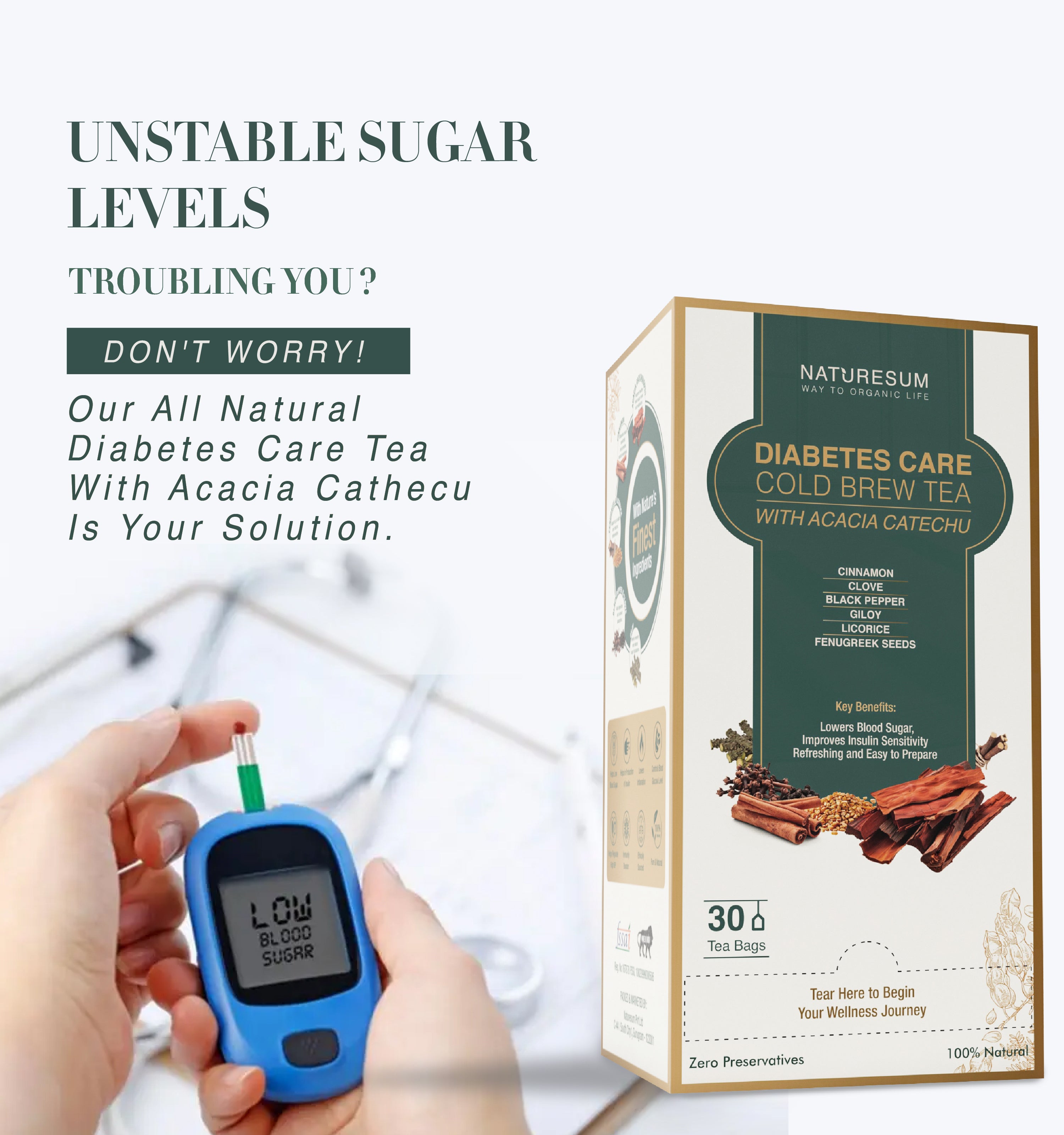 DIABETES CARE COLD BREW TEA WITH ACACIA CATECHU